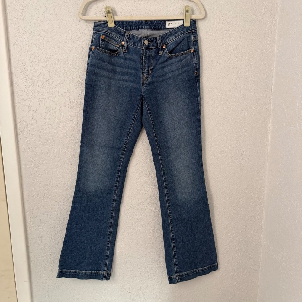 GAP Womens Mid Rise‎ Bootcut Jeans Medium Wash Blue Size 27 4R Denim Pants
